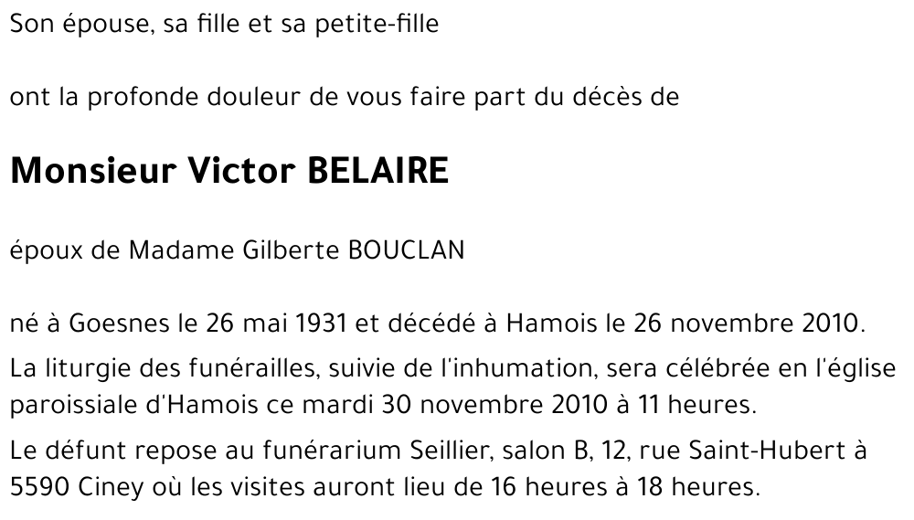 Victor BELAIRE