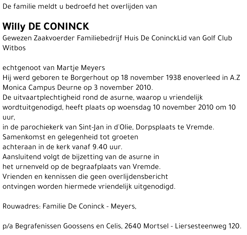 Willy De Coninck
