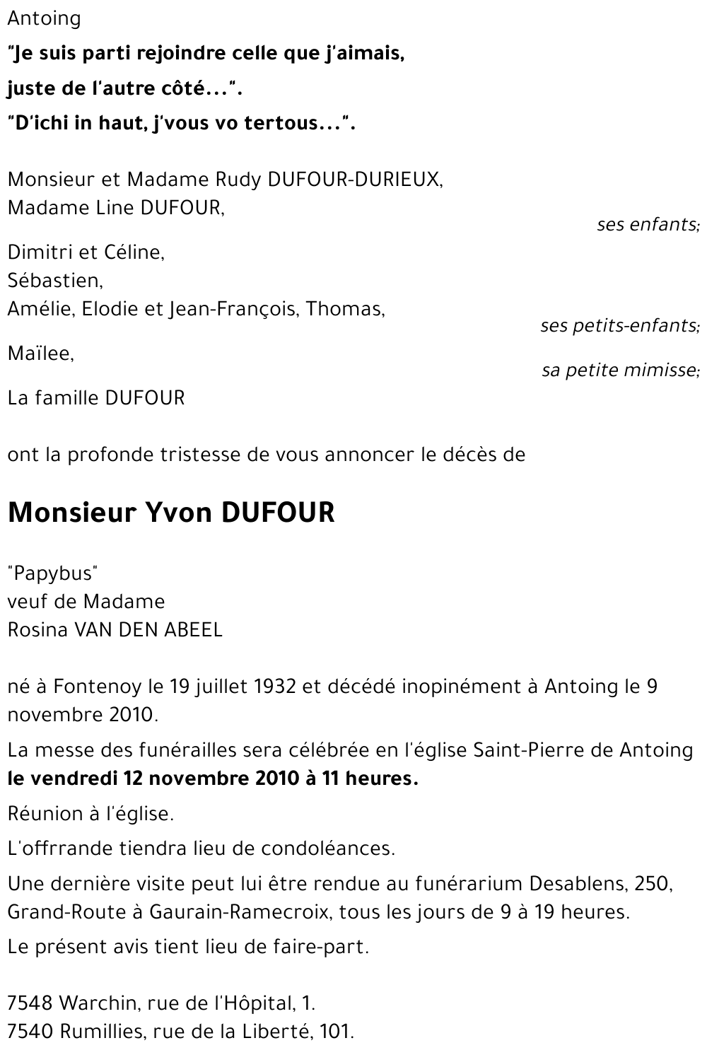 Yvon DUFOUR