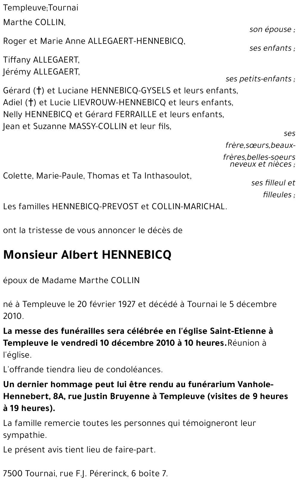 Albert HENNEBICQ