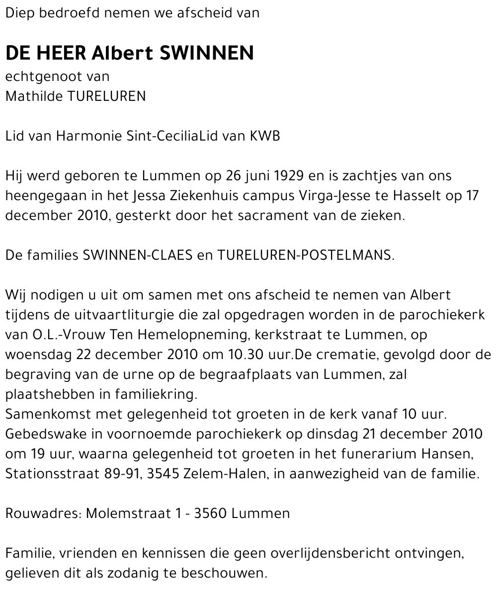 Albert SWINNEN