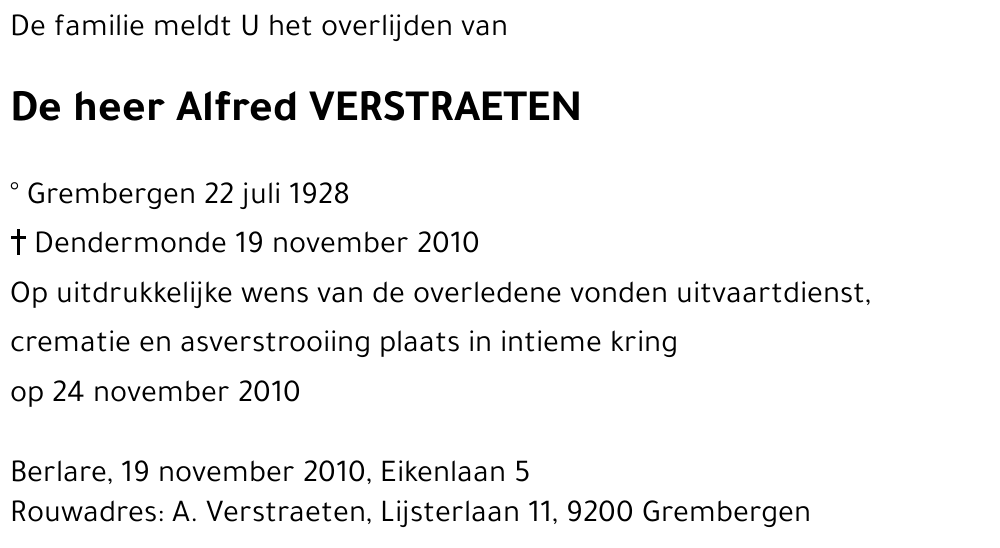 Alfred VERSTRAETEN