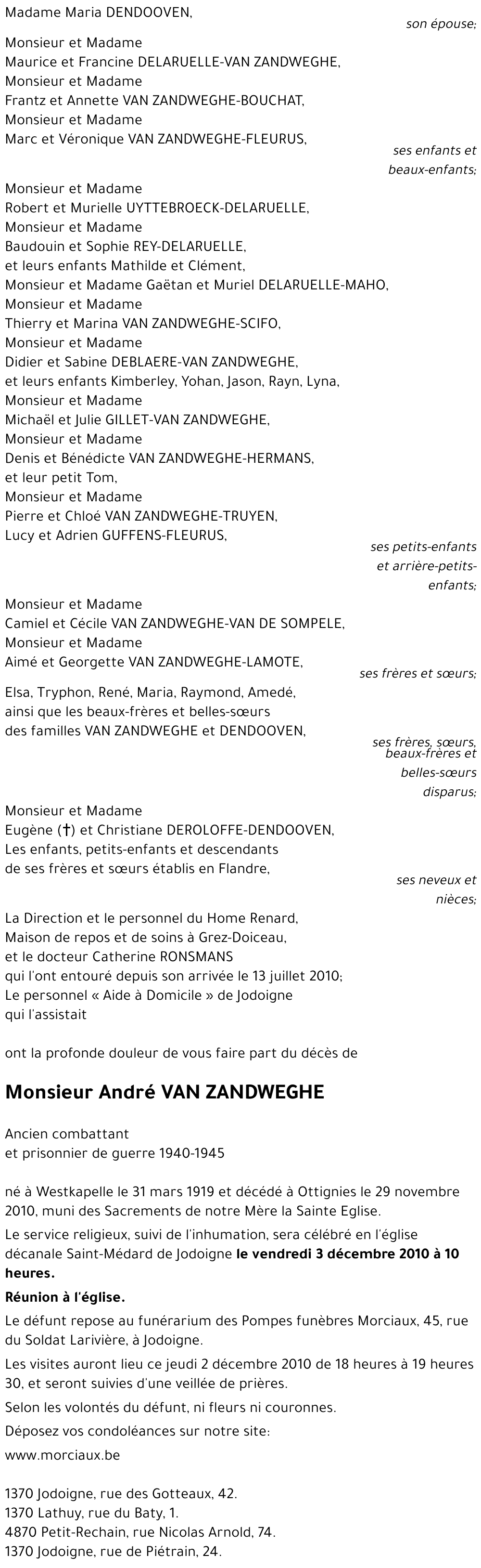 André VAN ZANDWEGHE