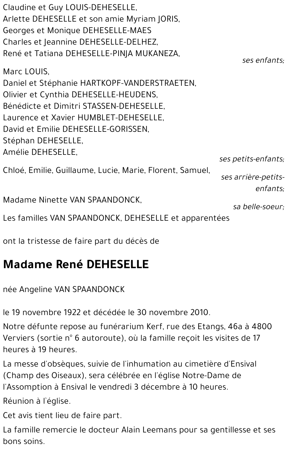 Angeline VAN  SPAANDONCK