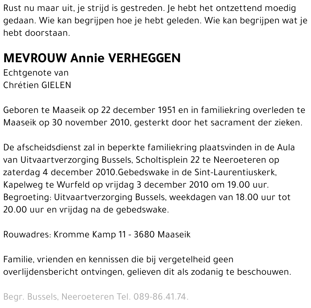 Annie VERHEGGEN