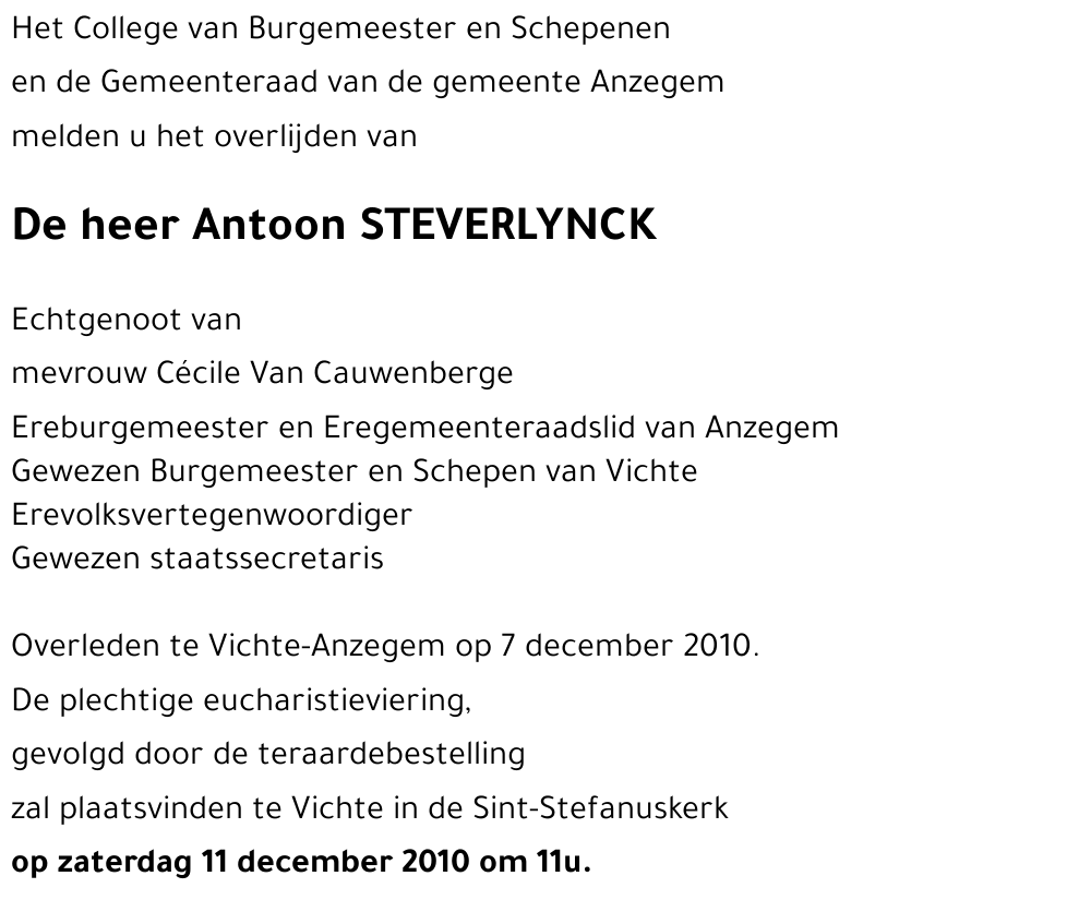 Antoon STEVERLYNCK