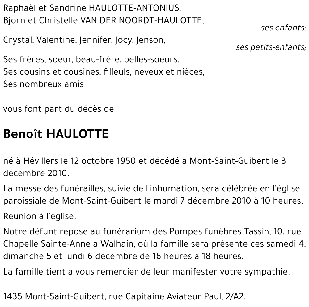 Benoît HAULOTTE