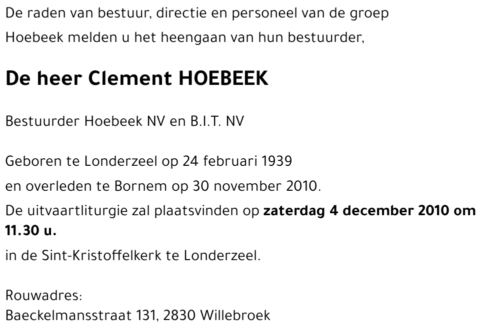 Clement HOEBEEK