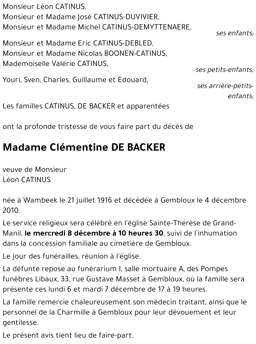 Clémentine DE BACKER