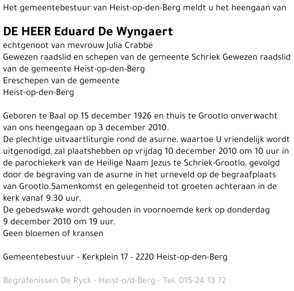 Eduard De Wyngaert