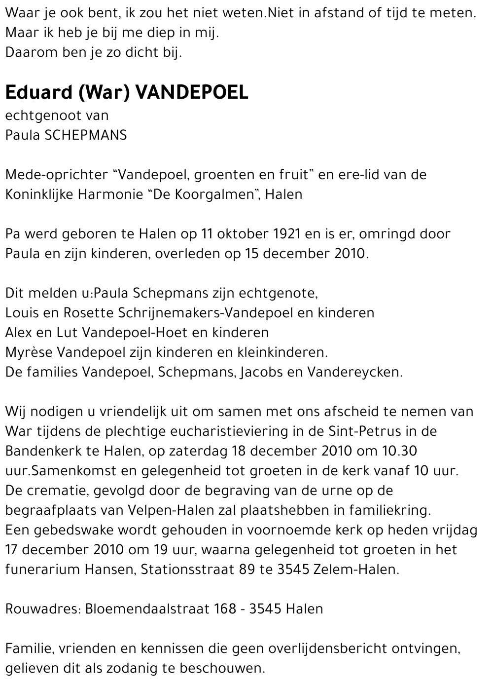 Eduard VANDEPOEL