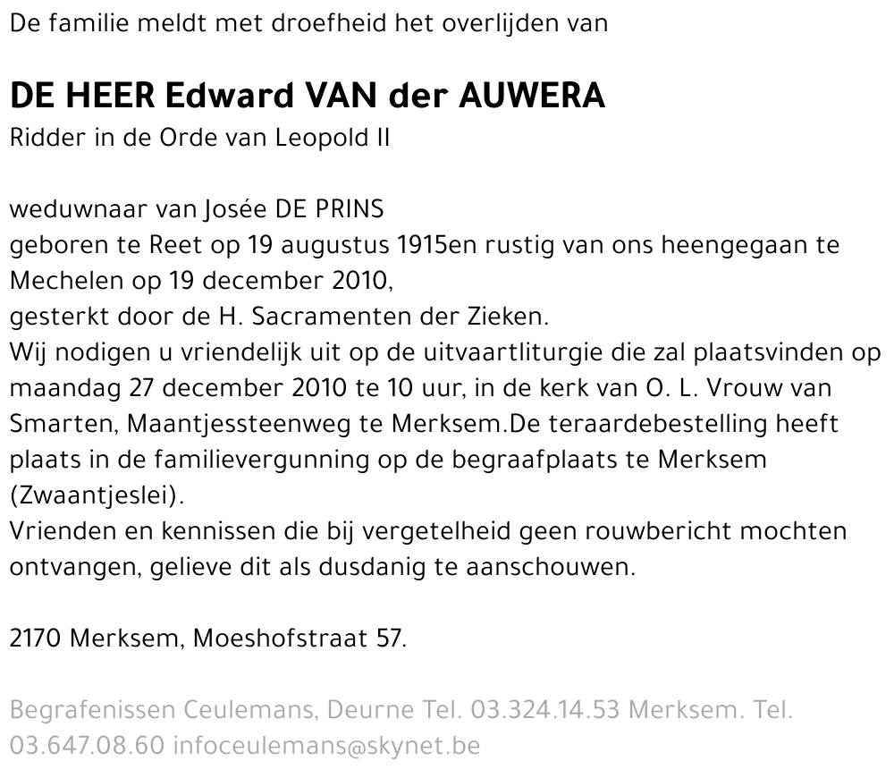 Edward Van der Auwera