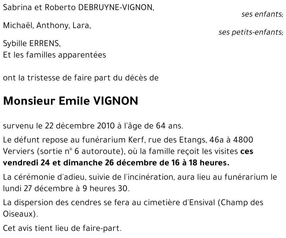 Emile VIGNON