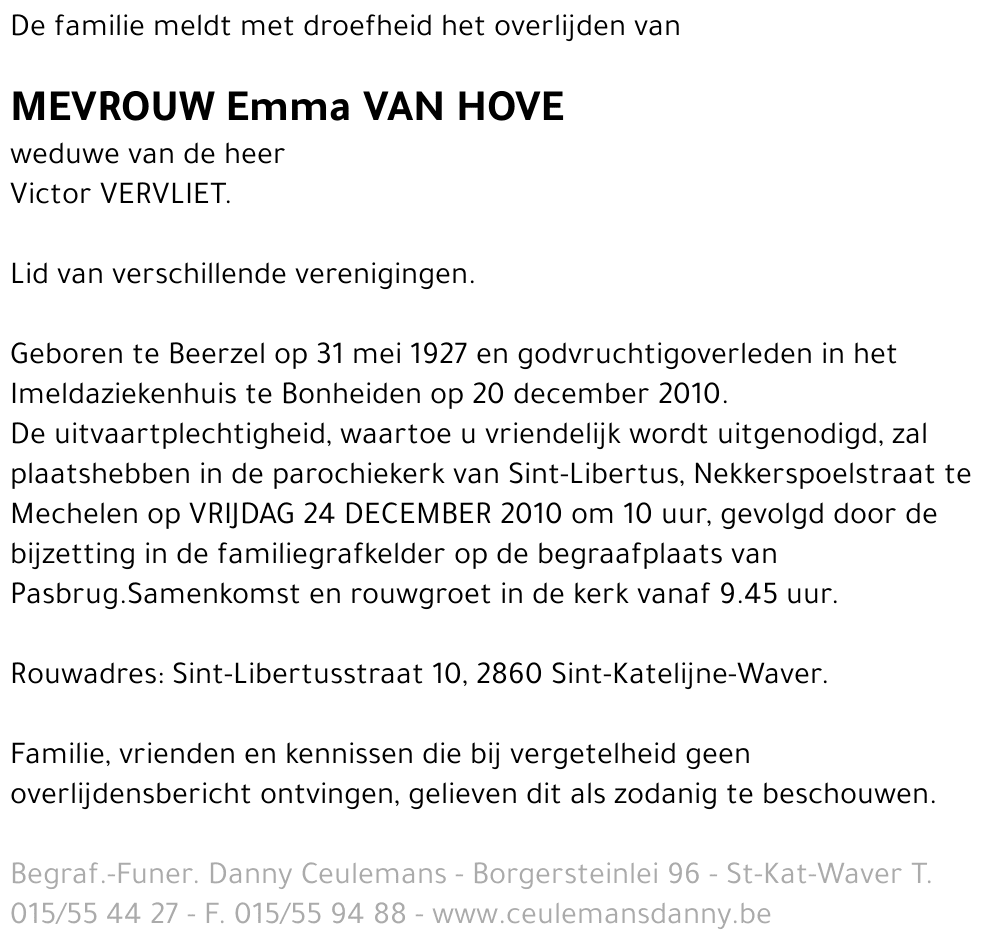 Emma Van Hove