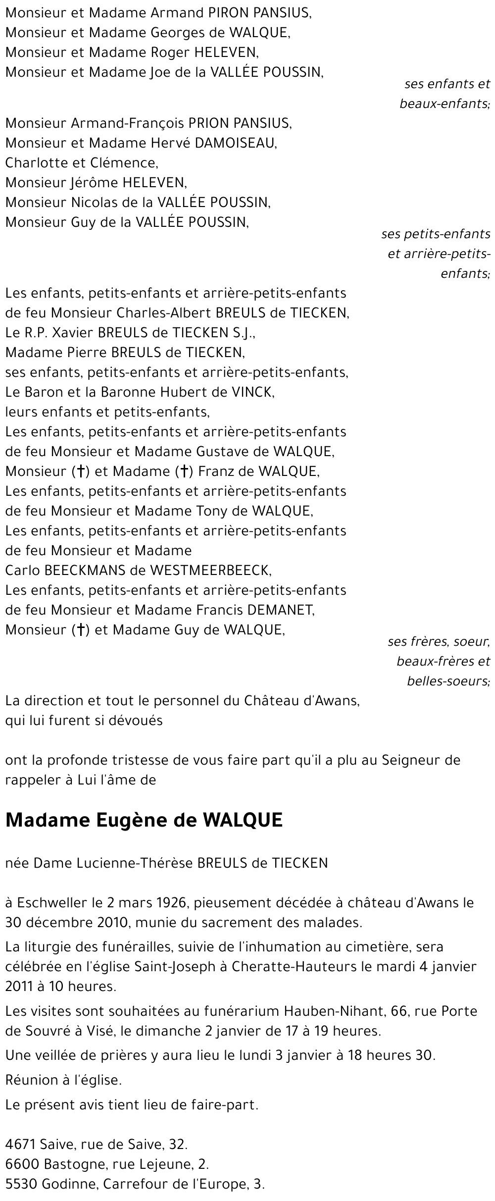Eugène de WALQUE