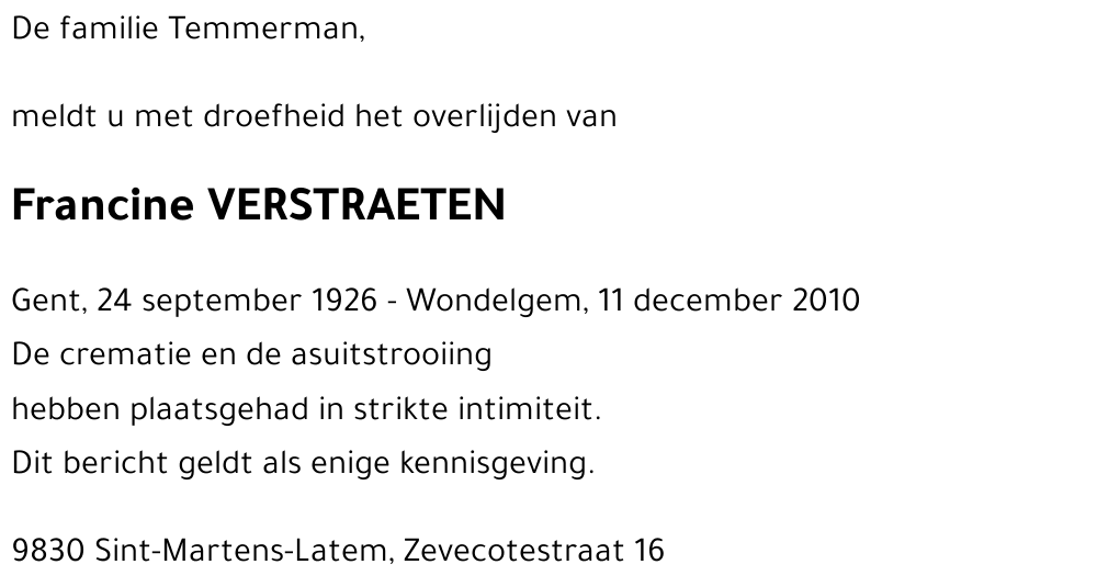 Francine VERSTRAETEN