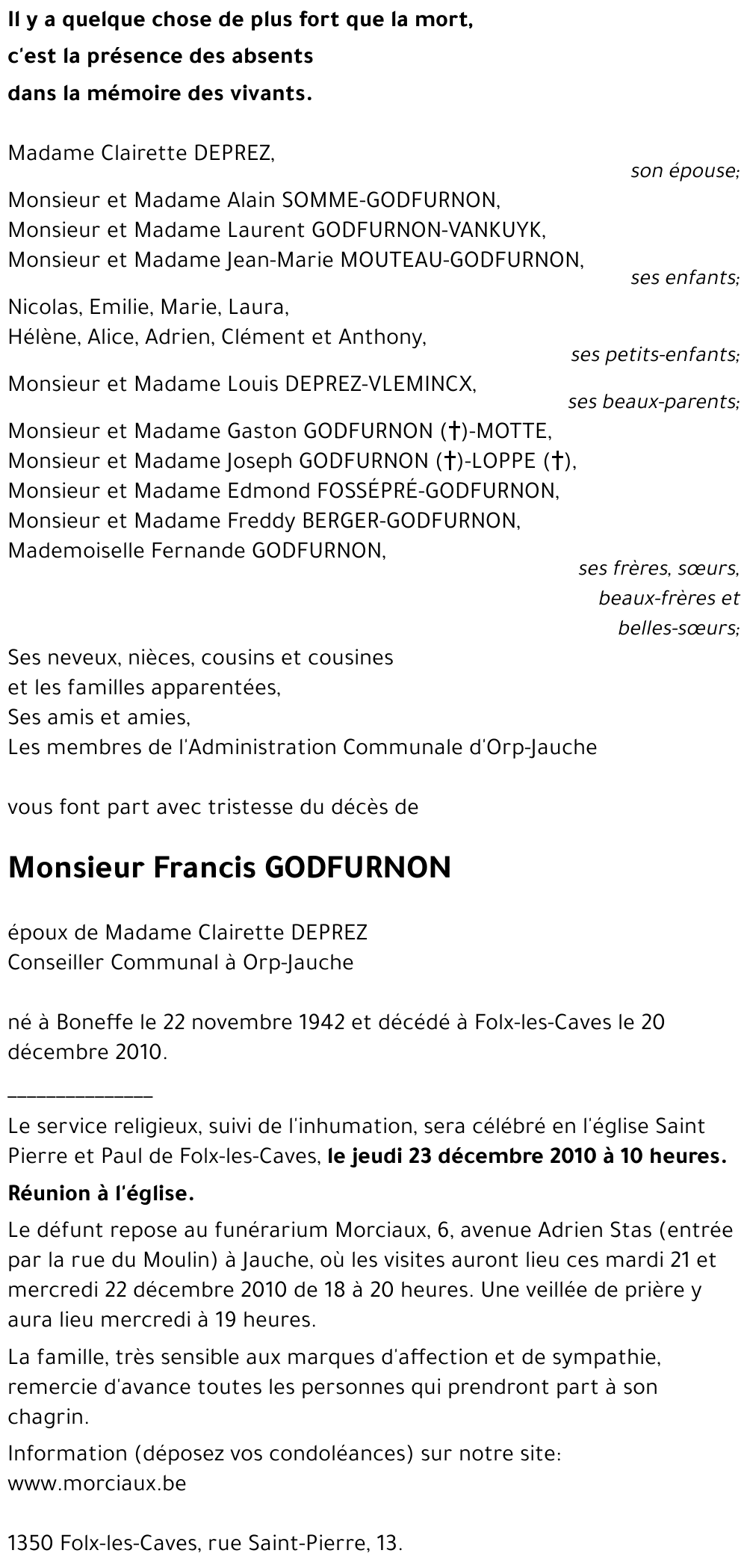 Francis GODFURNON