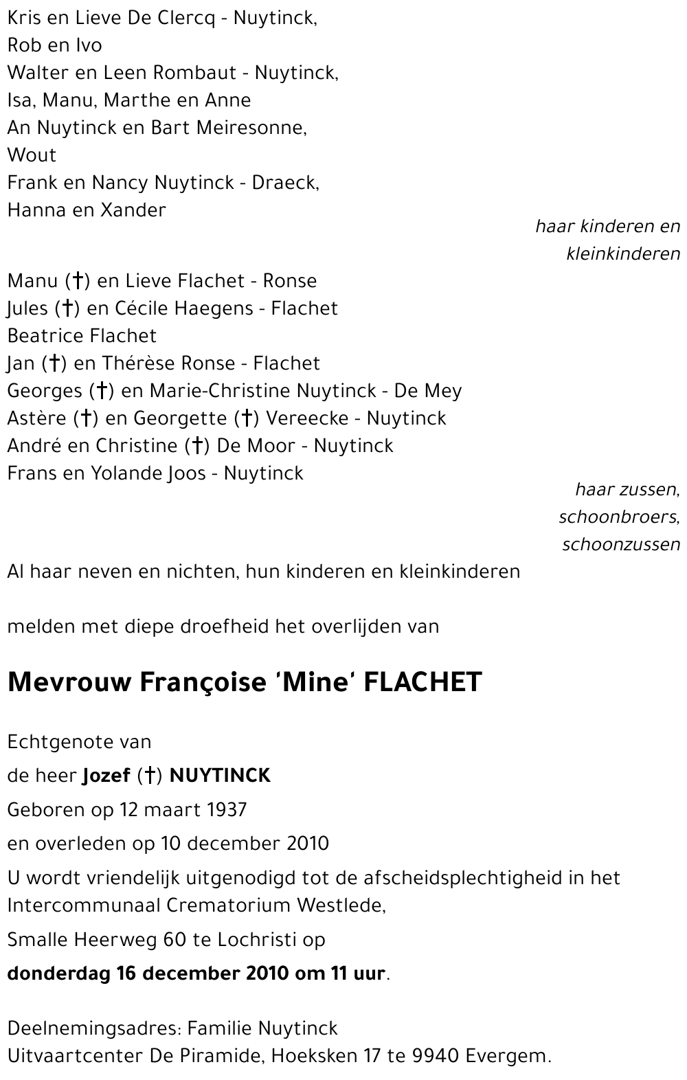 Françoise 'Mine' FLACHET