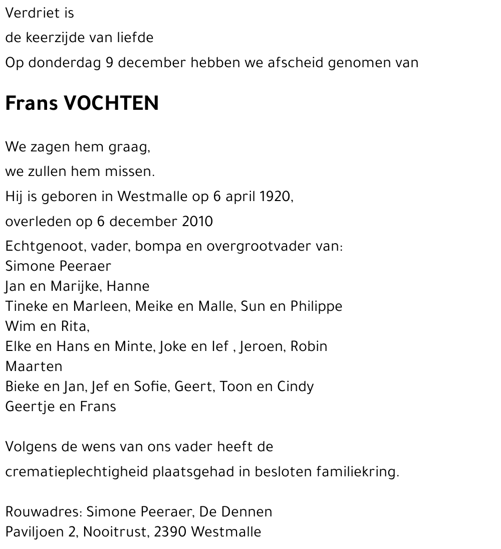Frans VOCHTEN