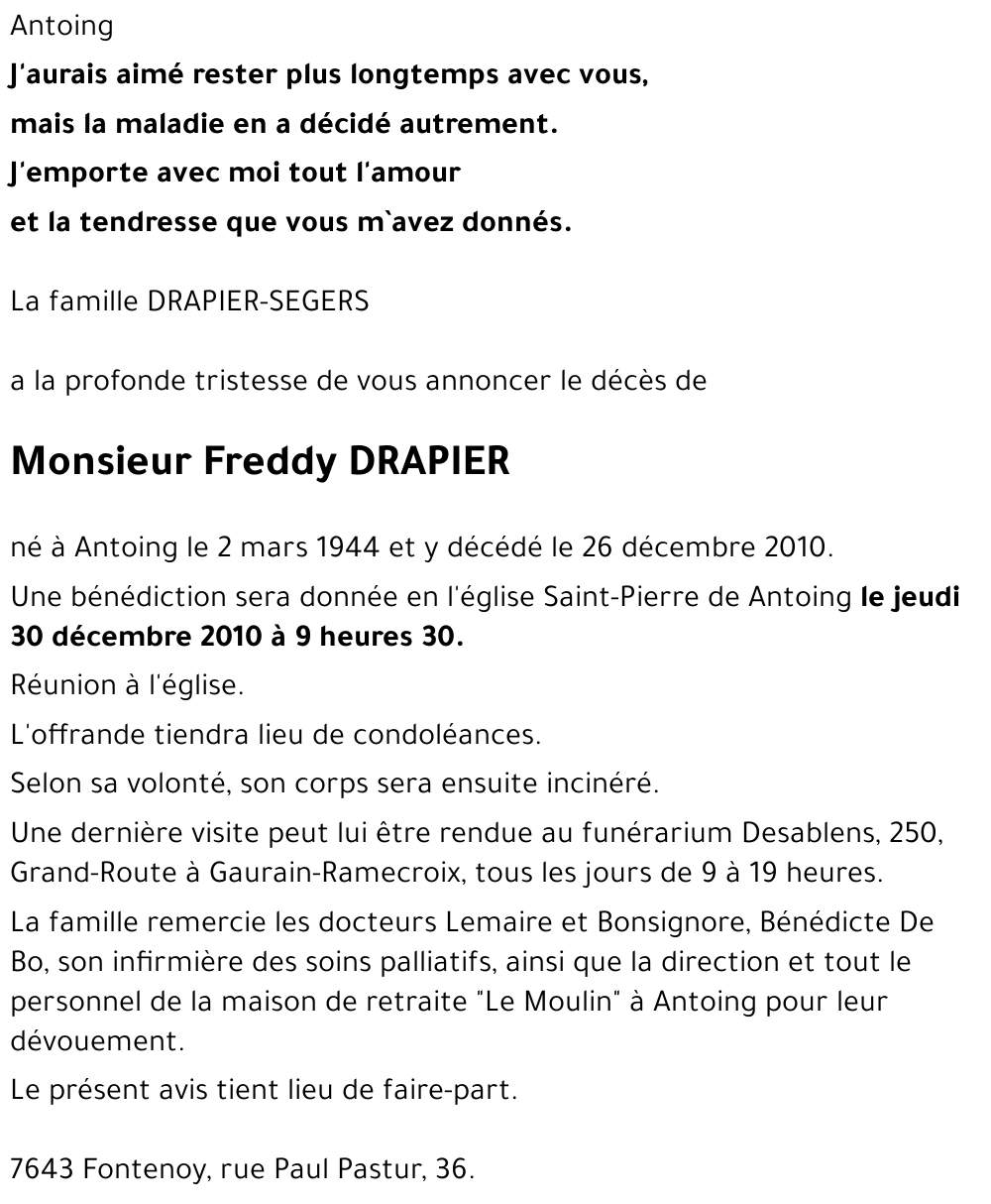 Freddy DRAPIER