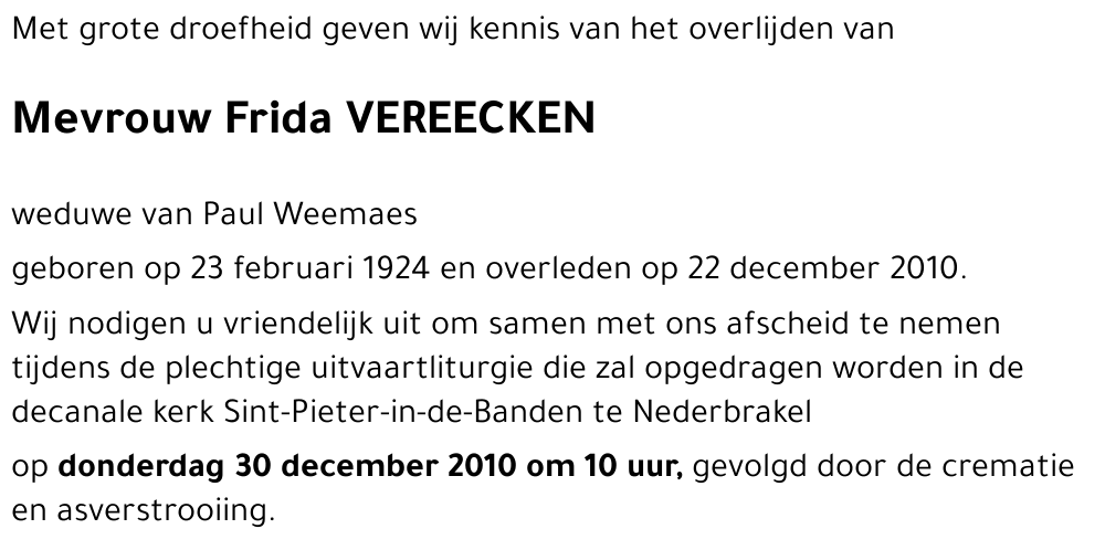 Frida VEREECKEN