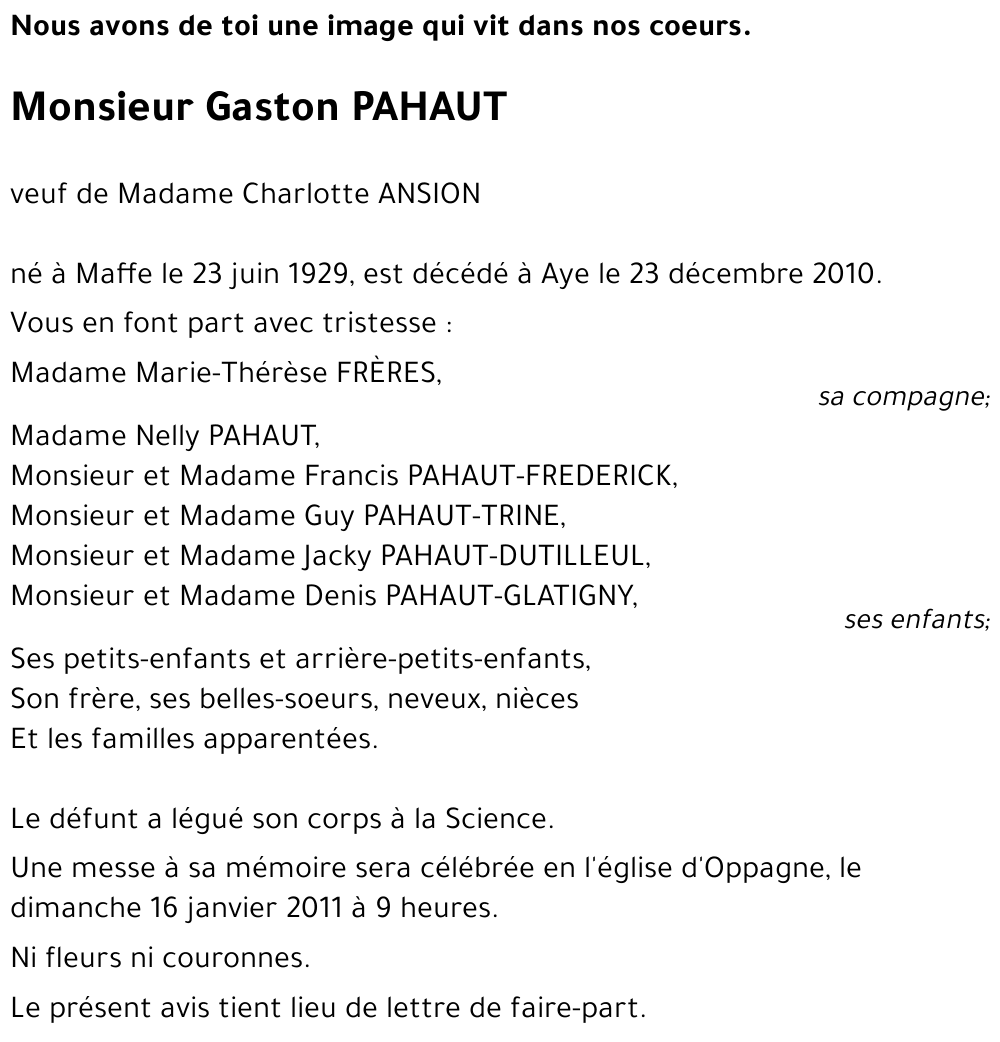 Gaston PAHAUT