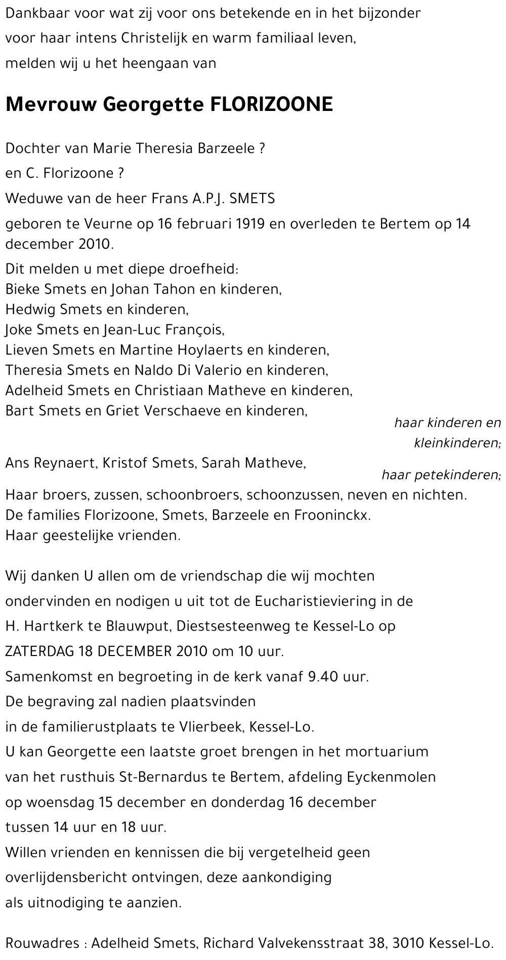 Georgette FLORIZOONE