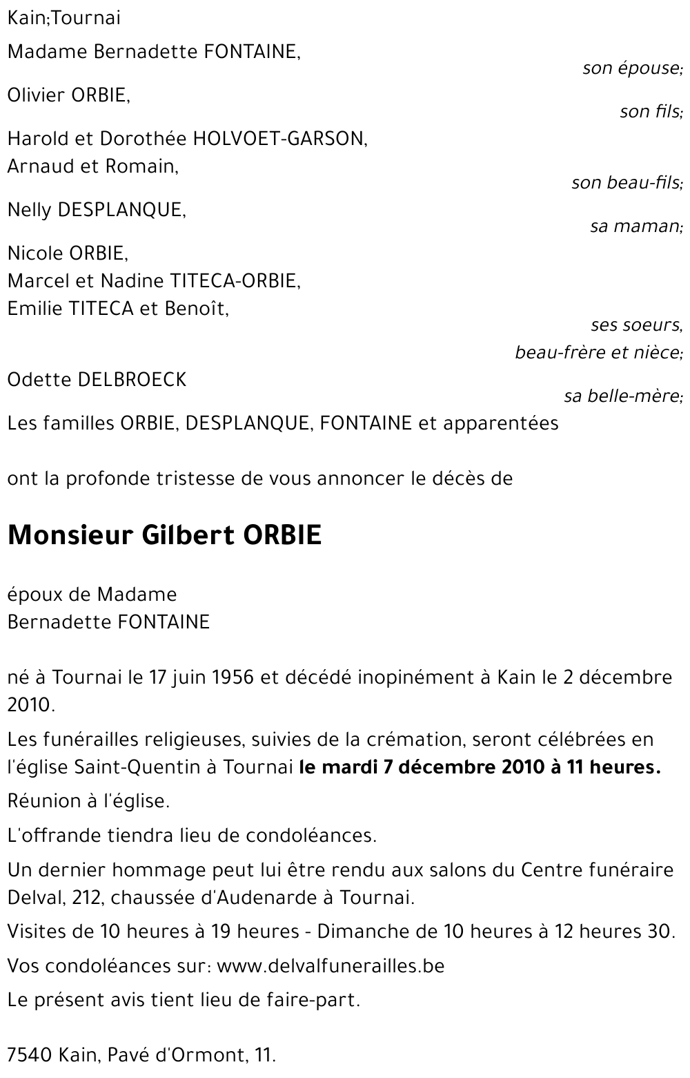 Gilbert ORBIE