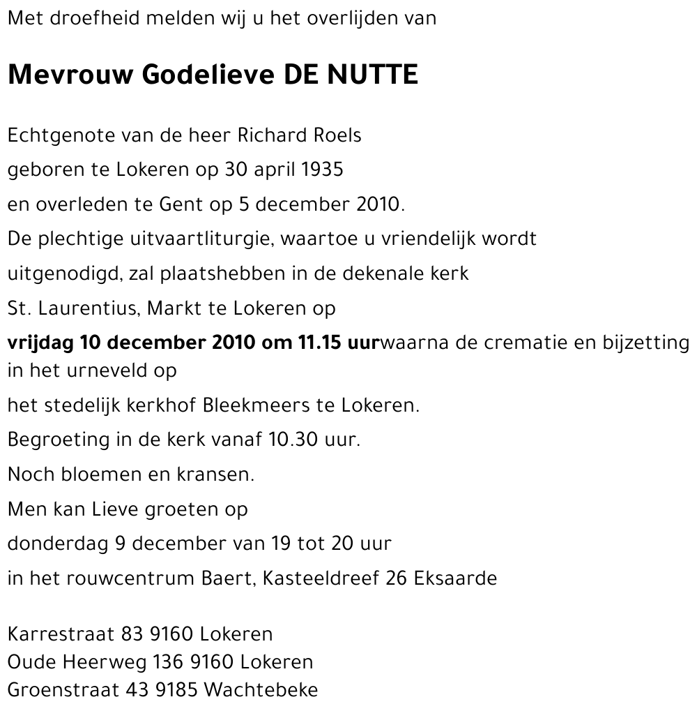 Godelieve DE NUTTE