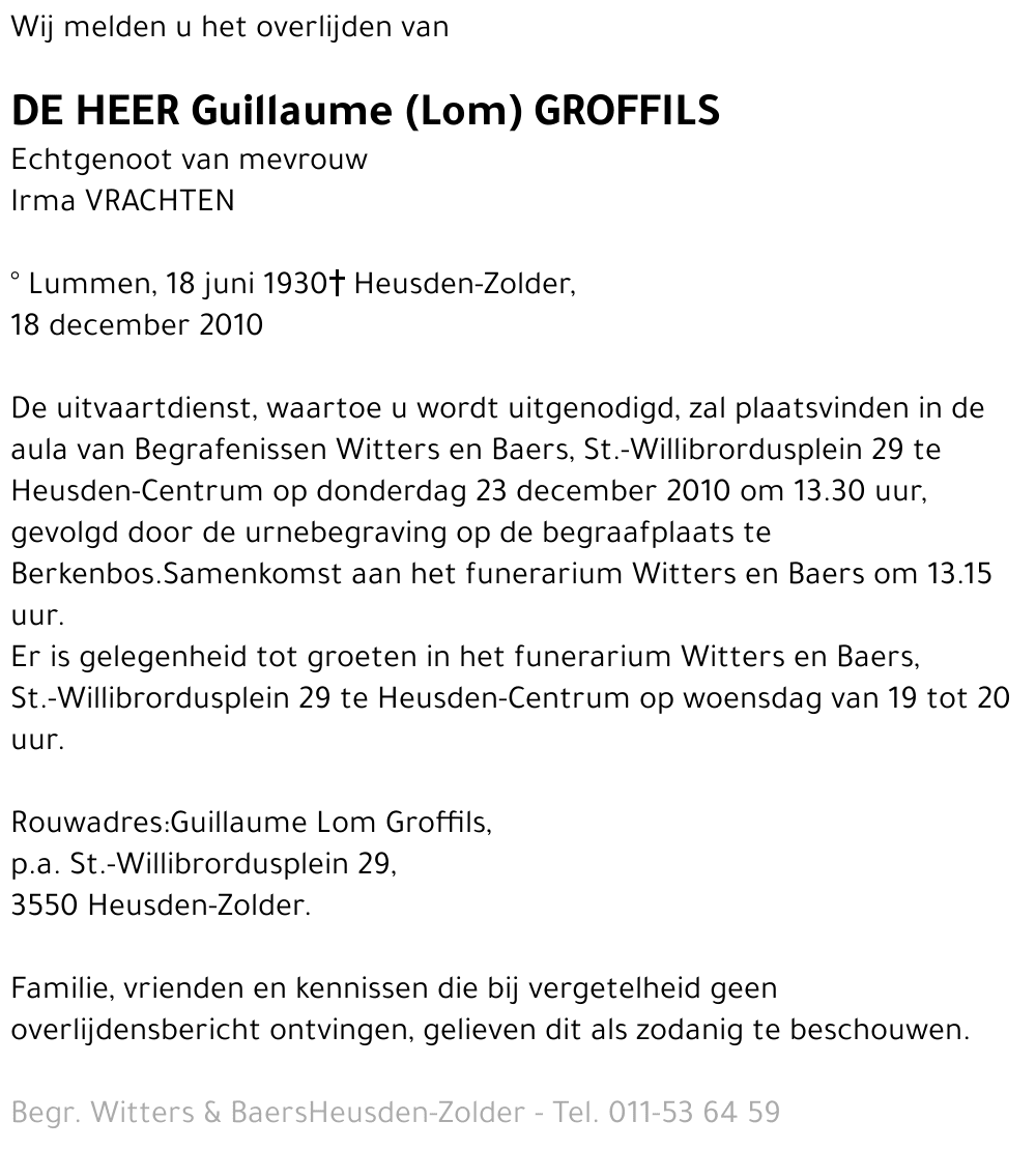 Guillaume (Lom) Groffils