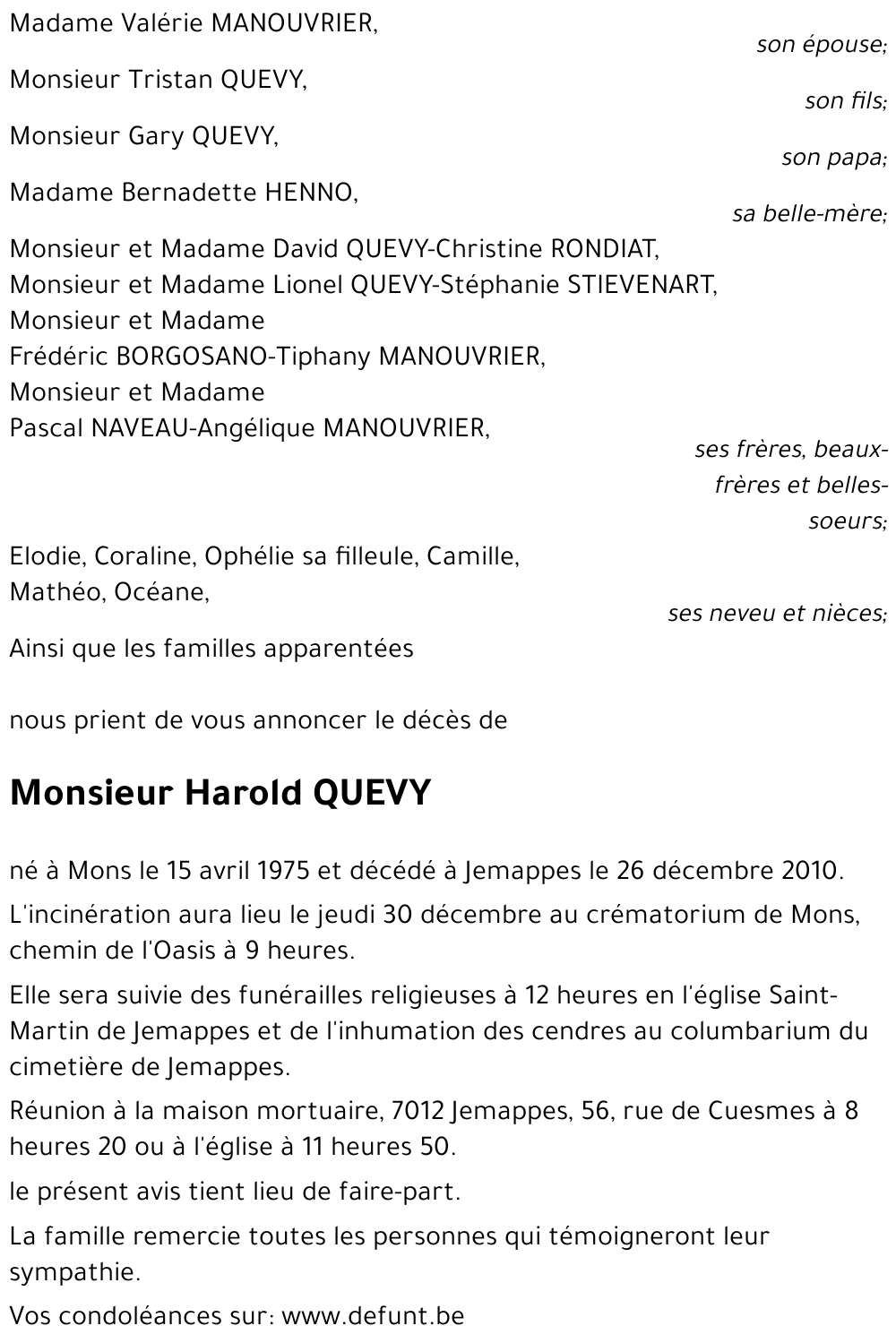 Harold QUEVY