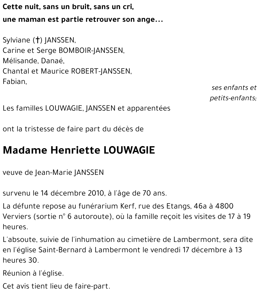 Henriette LOUWAGIE