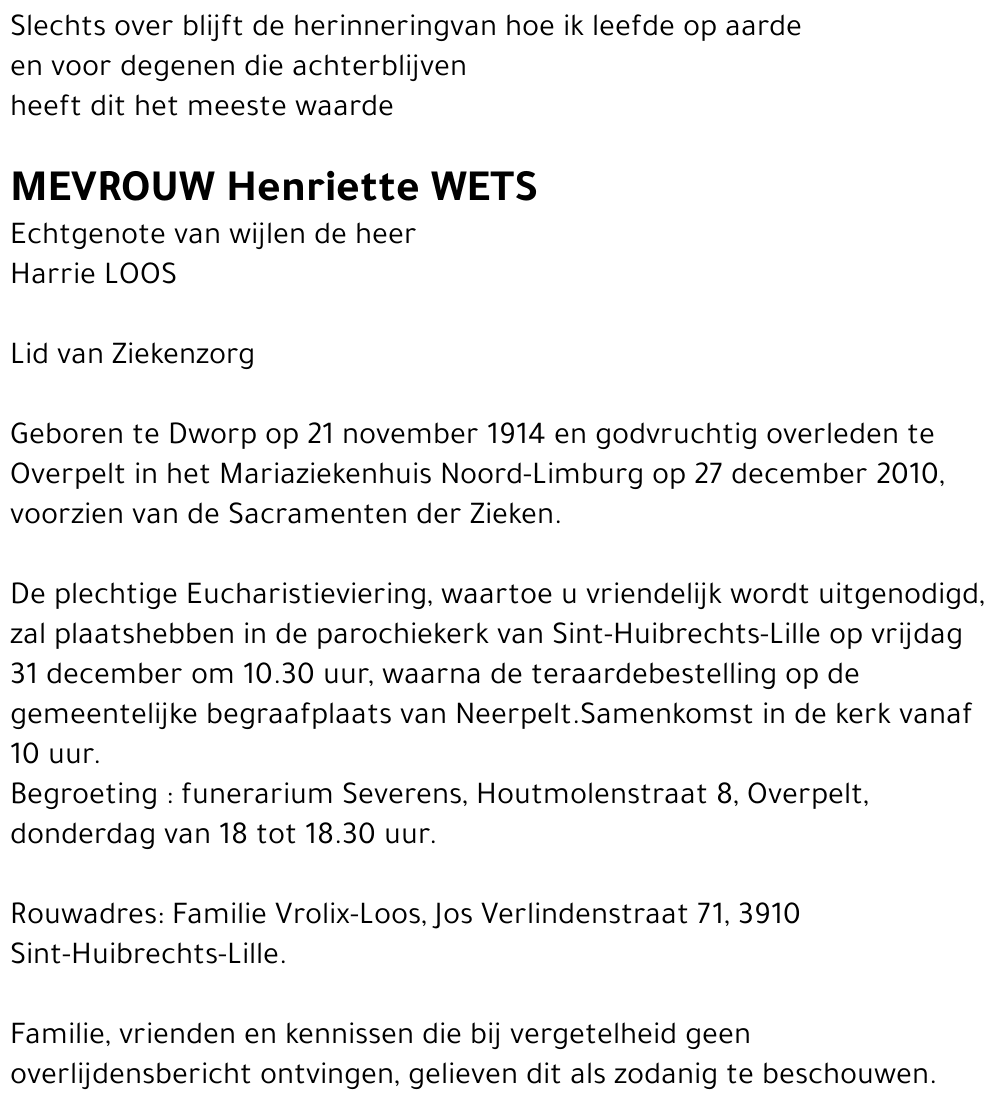 Henriette Wets