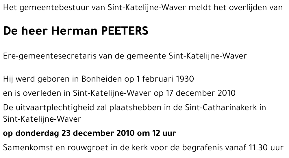 Herman PEETERS