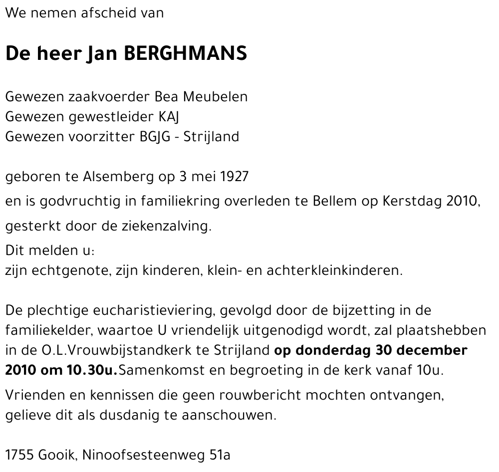Jan BERGHMANS