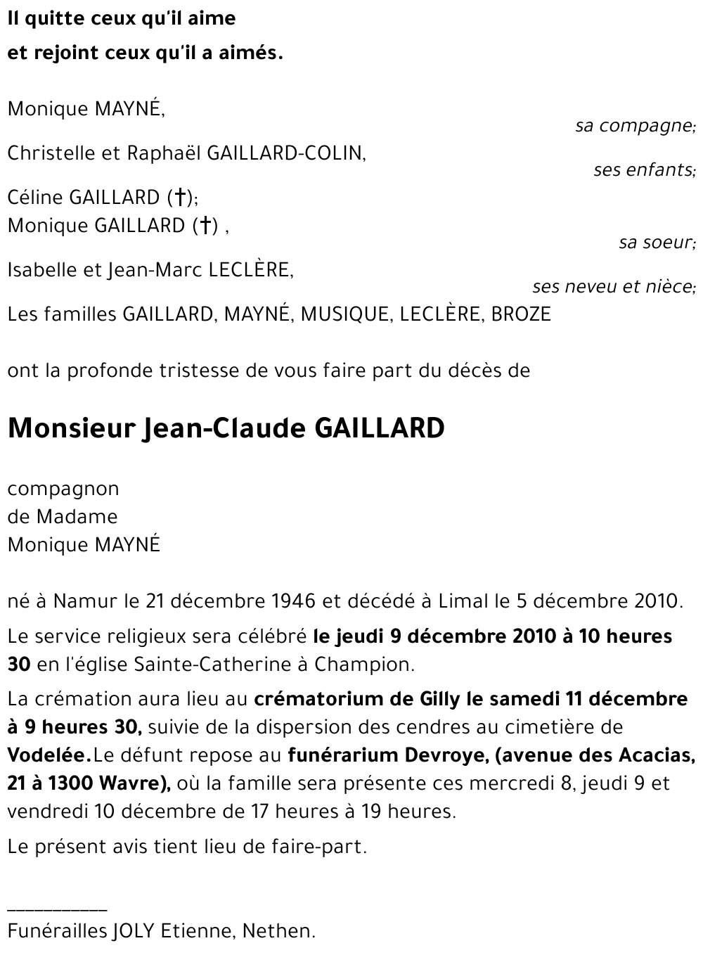 Jean-Claude GAILLARD