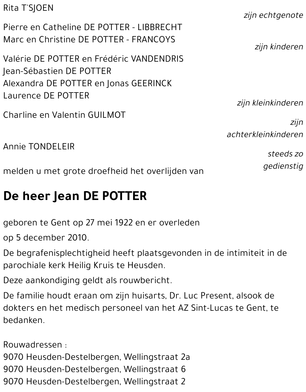 Jean DE POTTER