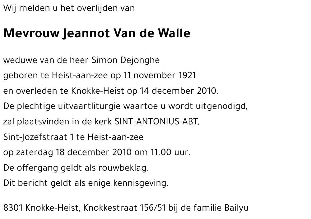Jeanne Van de Walle