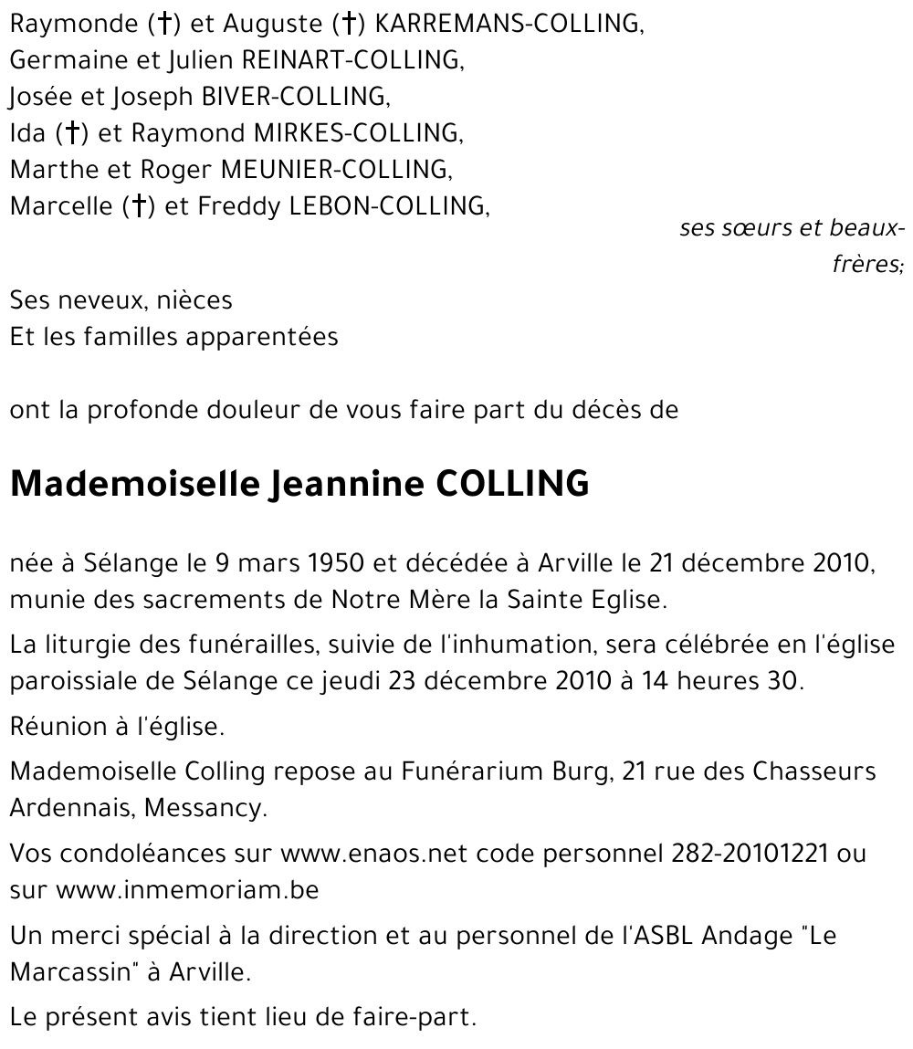 Jeannine COLLING