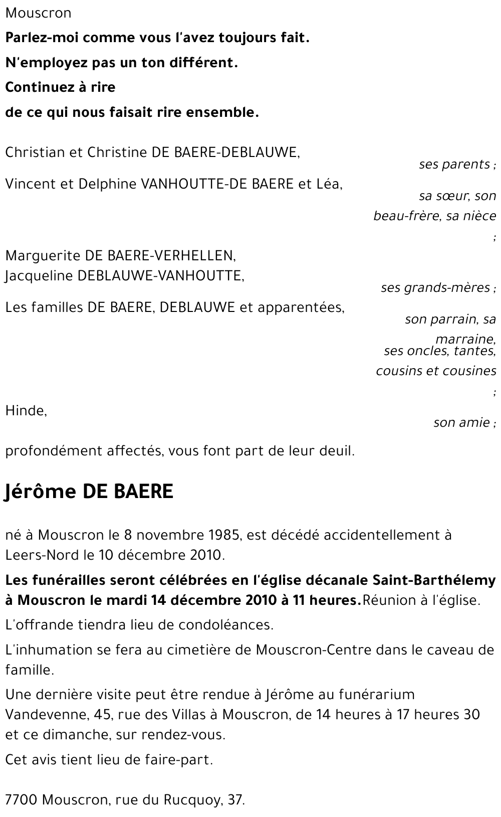 Jérôme DE BAERE