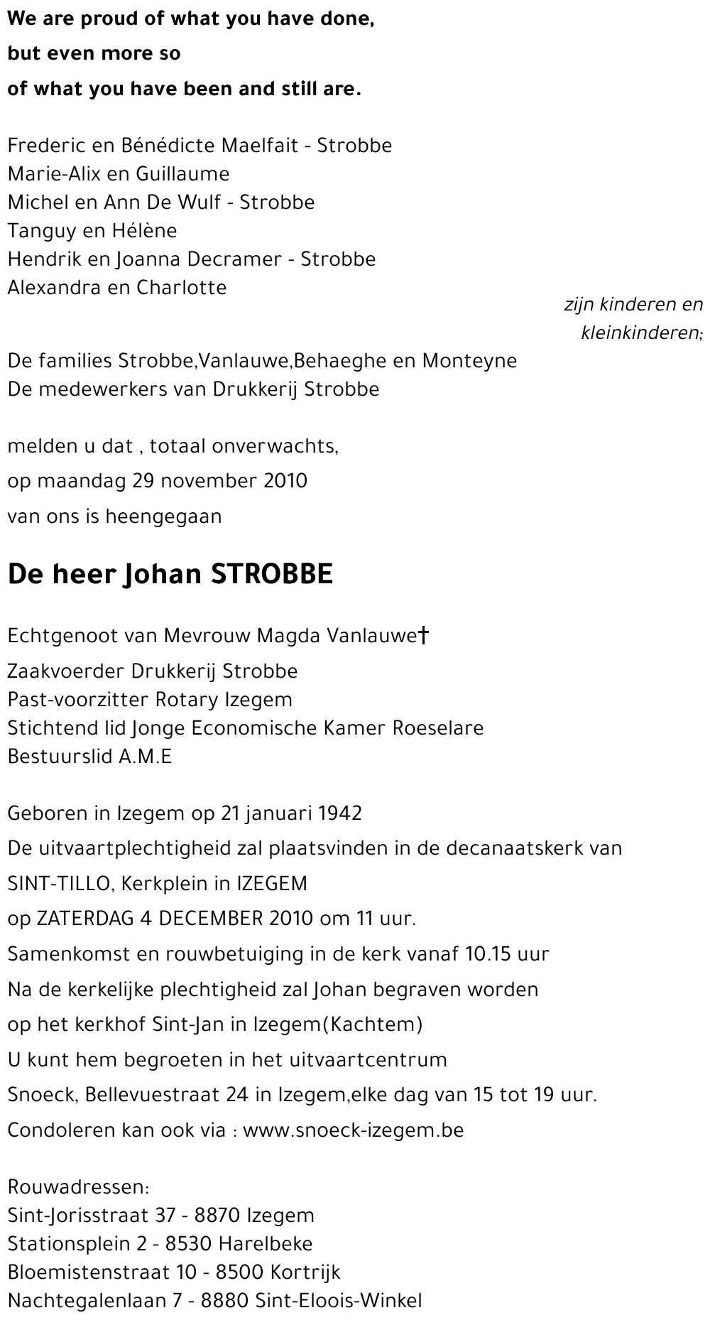 Johan STROBBE