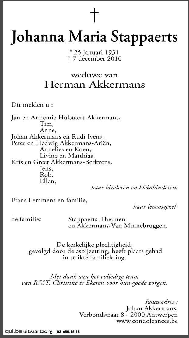 Johanna Maria Stappaerts