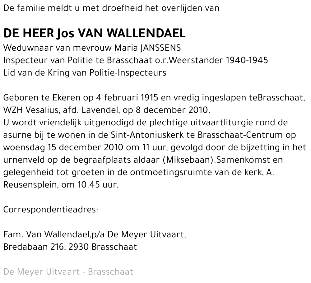 Jos Van Wallendael