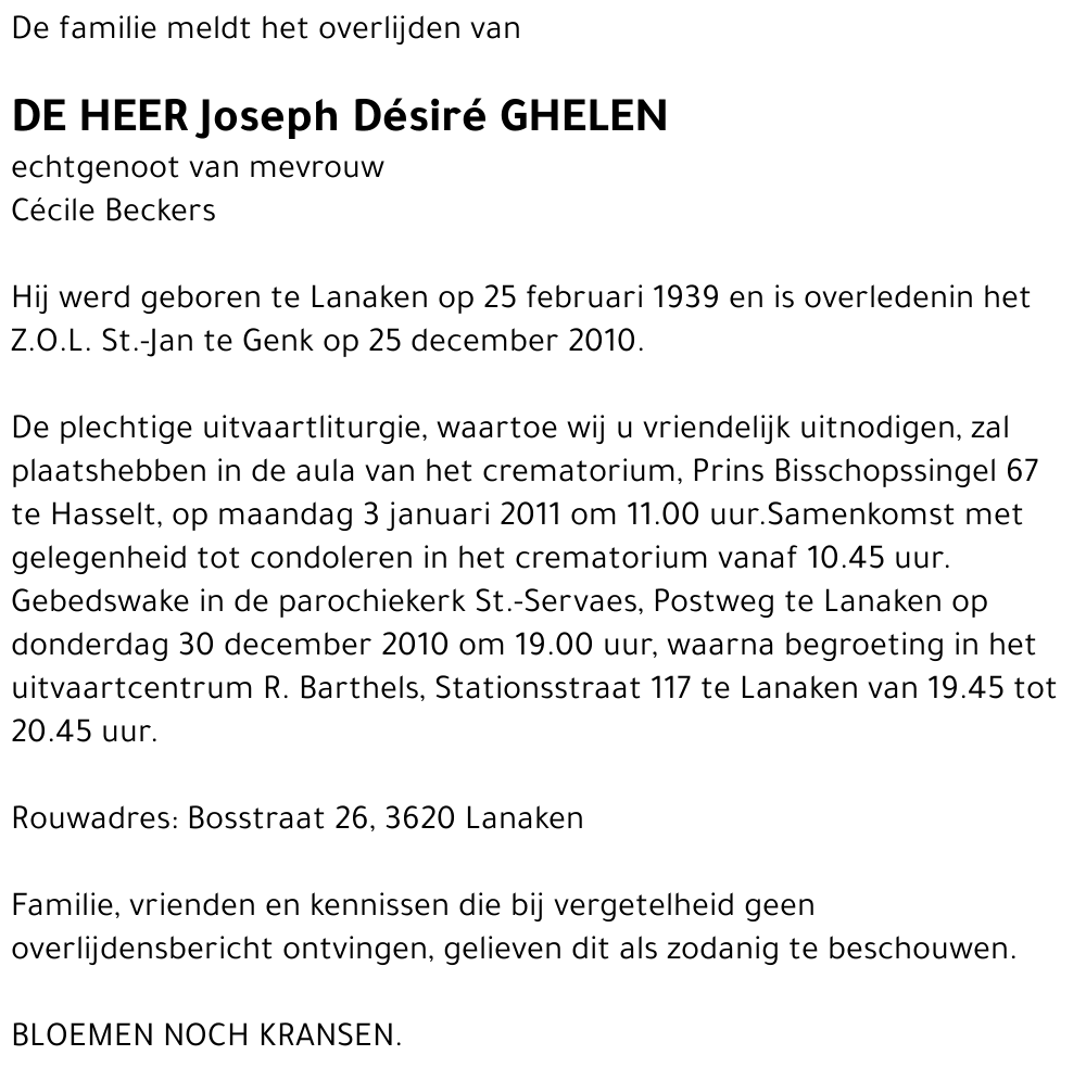 Joseph Désiré Ghelen