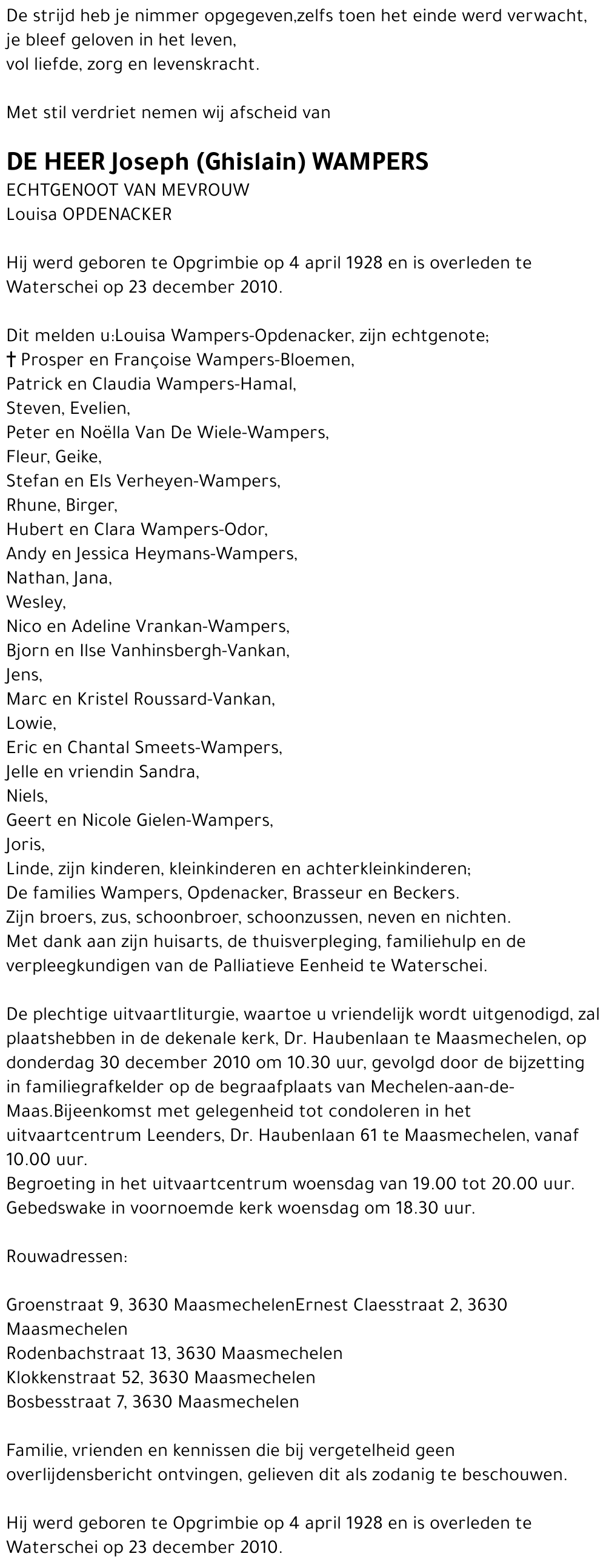 Joseph (Ghislain) Wampers