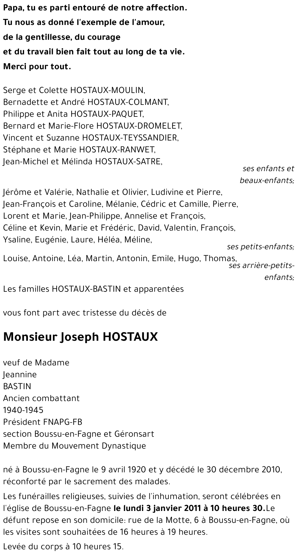 Joseph HOSTAUX