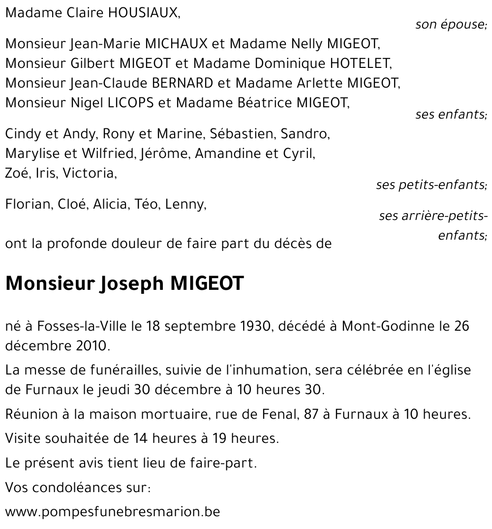 Joseph MIGEOT