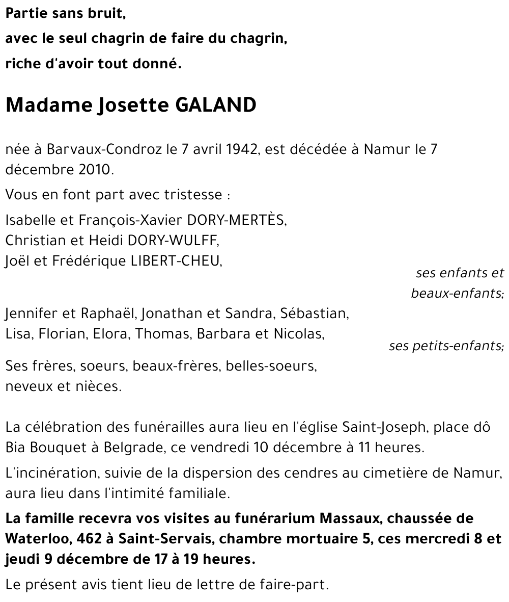 Josette GALAND