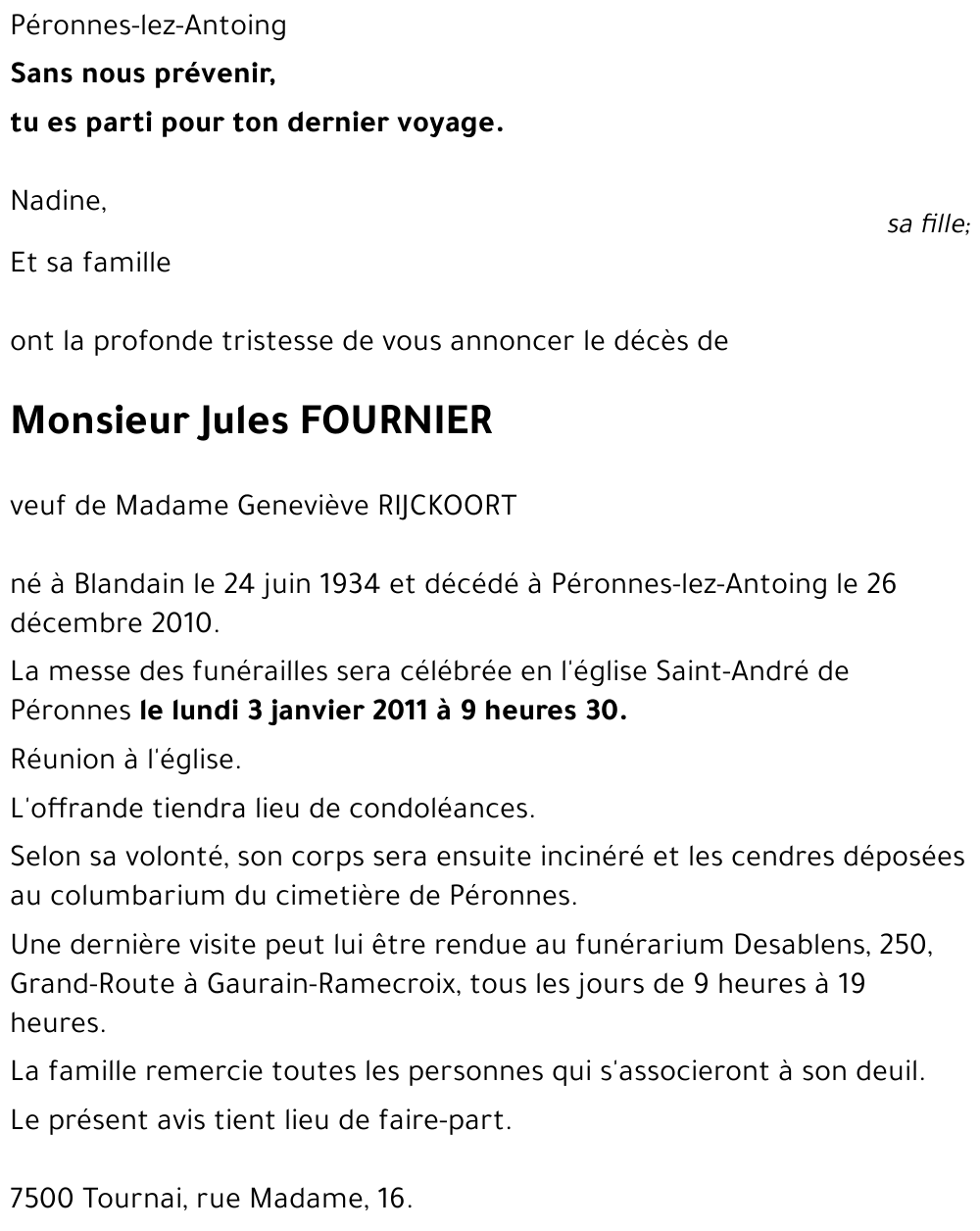 Jules FOURNIER