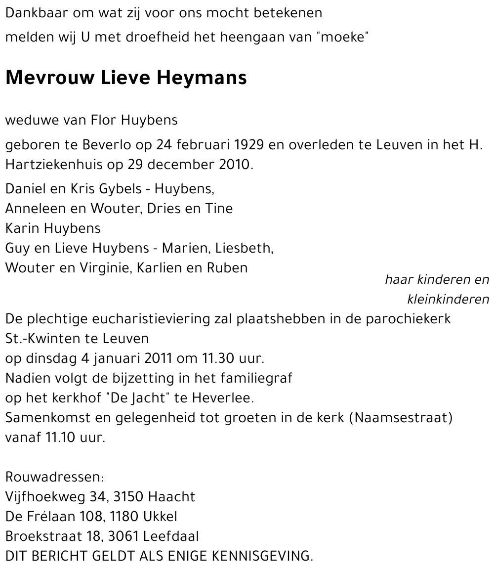 Lieve HEYMANS